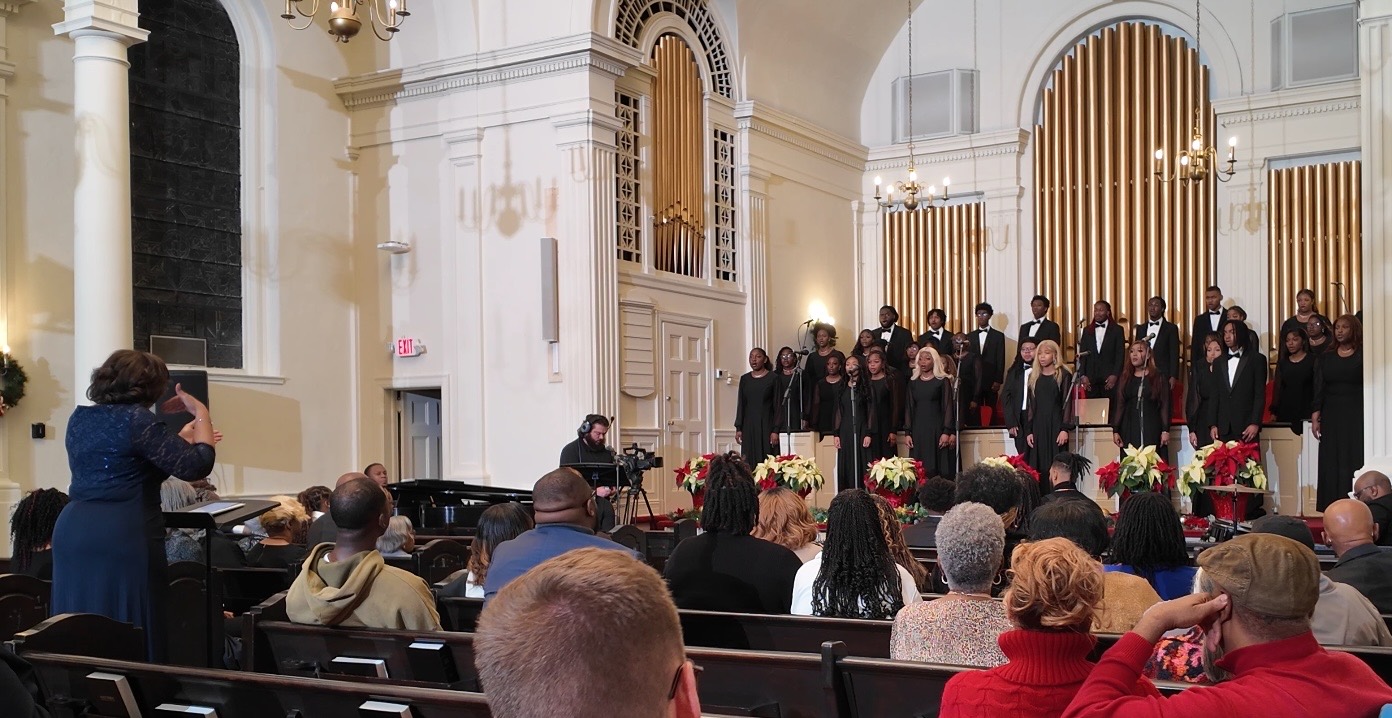 The Concert Choir performing at the annual Vespers concert in Jane M. Smith Memorial Church